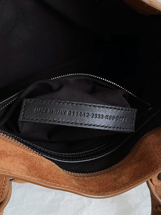 ba1enciaga le city motorcycle bag, small/S, light brown