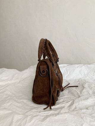 ba1enciaga le city motorcycle bag, small/S, dark brown