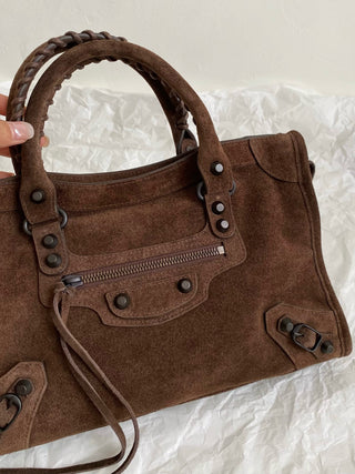 ba1enciaga le city motorcycle bag, small/S, dark brown