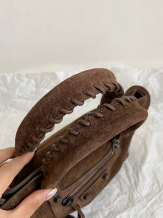 ba1enciaga le city motorcycle bag, small/S, dark brown