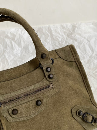 ba1enciaga le city motorcycle bag, small/S, olive green