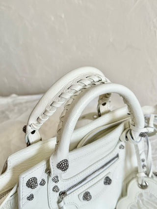 ba1enciaga neo cagole motorcycle bag XS with white diamond