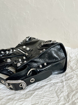 ba1enciaga neo cagole motorcycle bag XS black diamond