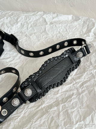 ba1enciaga neo cagole motorcycle bag XS black diamond