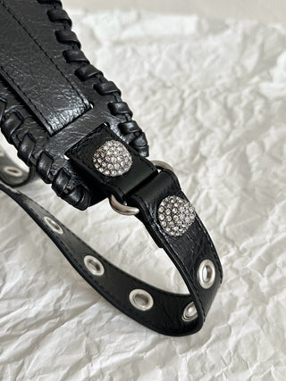 ba1enciaga neo cagole motorcycle bag XS black diamond