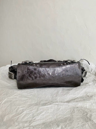 ba1enciaga neo cagole motorcycle bag XS silver diamond