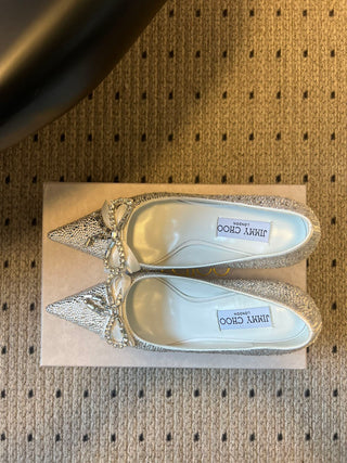 Elegant Rhinestone Bow Pointed-Toe High Heels