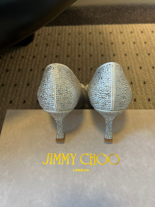 Elegant Rhinestone Bow Pointed-Toe High Heels