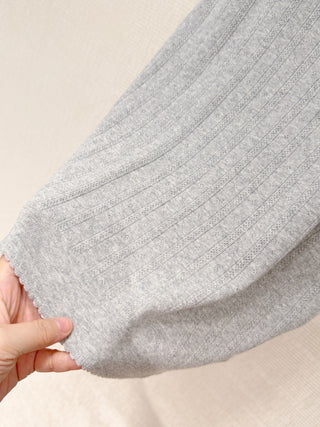 New gray openwork striped short-sleeved knitted vest