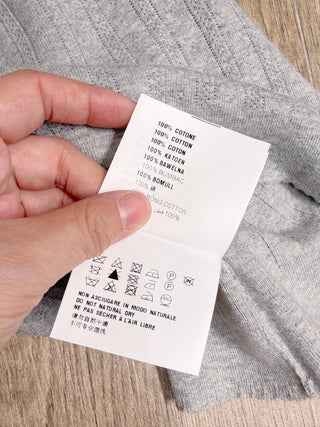 New gray openwork striped short-sleeved knitted vest