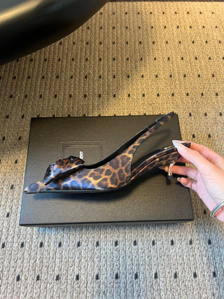 Rose-Embellished Pointed-Toe High-Heeled Sandals