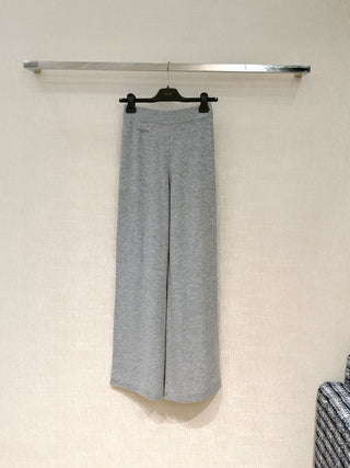 New wool knit wide-leg pants