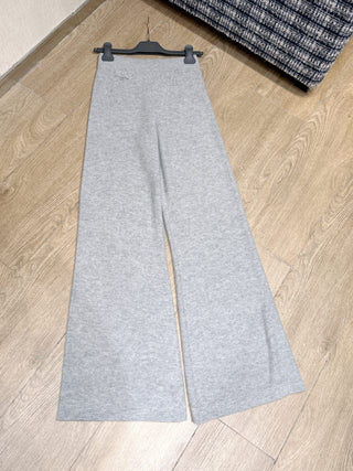 New wool knit wide-leg pants