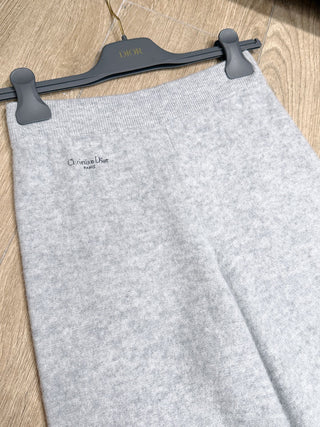 New wool knit wide-leg pants