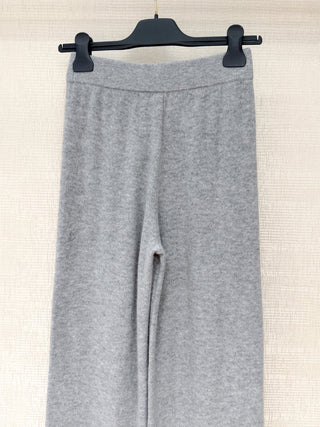 New wool knit wide-leg pants
