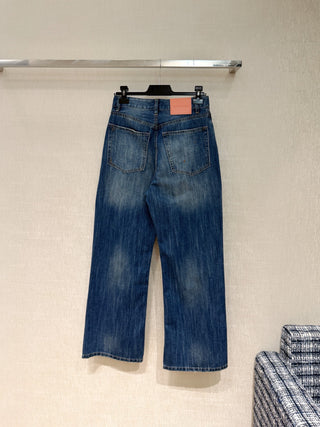 Early spring new style blue splatter paint denim jeans