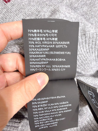 Grey Short-Sleeve Knit Sweater