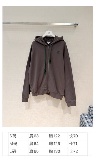 26 Early Spring New Arrival: Logo Embroidered Zip-Up Hooded Sweatshirt Jacket
