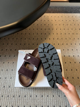 Prad* 26ss Spring/Summer New Model with Dual Straps and Velcro Closures