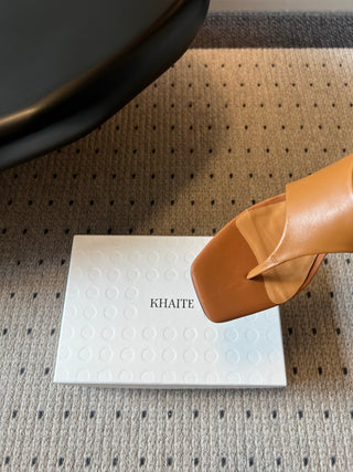 Khait* 26SS Spring-Summer New Collection: Simple Square-Toe Clog Heeled Sandals