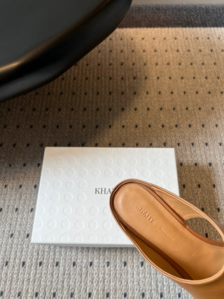 Khait* 26SS Spring-Summer New Collection: Simple Square-Toe Clog Heeled Sandals