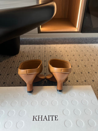 Khait* 26SS Spring-Summer New Collection: Simple Square-Toe Clog Heeled Sandals