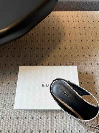Khait* 26SS Spring-Summer New Collection: Simple Square-Toe Clog Heeled Sandals