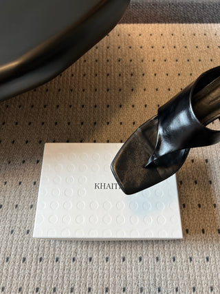 Khait* 26SS Spring-Summer New Collection: Simple Square-Toe Clog Heeled Sandals