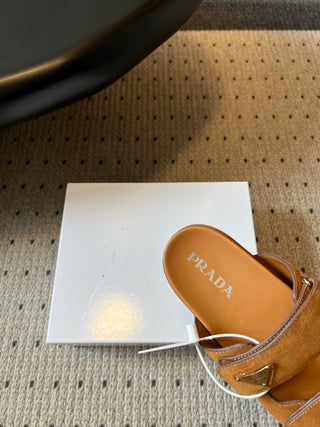 Prad* 26ss Spring/Summer New Model with Dual Straps and Velcro Closures