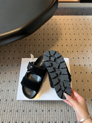 Prad* 26ss Spring/Summer New Model with Dual Straps and Velcro Closures