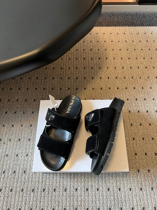 Prad* 26ss Spring/Summer New Model with Dual Straps and Velcro Closures