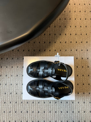 Prad* 26ss Spring/Summer New Collection Braided Embroidered Roman Sandals