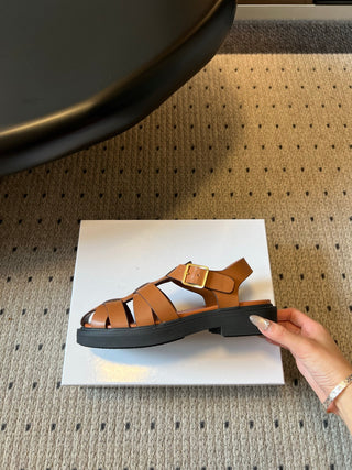 Prad* 26ss Spring/Summer New Collection Braided Embroidered Roman Sandals
