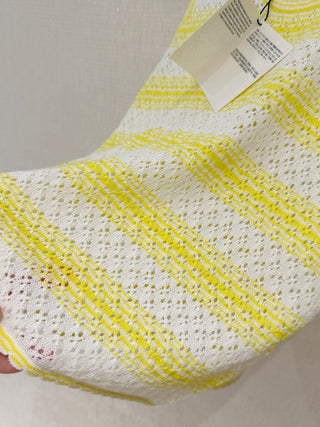 Loew*2026 New Model: Lemon Yellow Wave Pattern Knit Vest