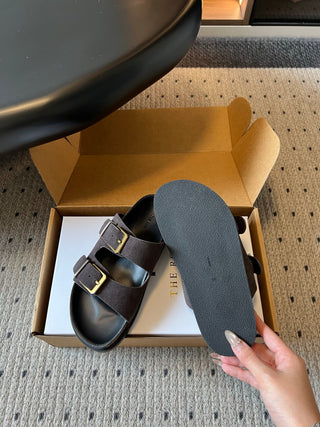 The Ro*26ss summer collection’s new design with double buckles and Birkenstock-style sandals