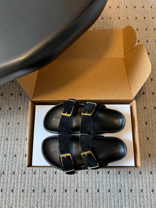 The Ro*26ss summer collection’s new design with double buckles and Birkenstock-style sandals
