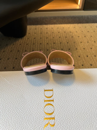 Dio*26ss Summer New Collection: Woven Stripe Floral Bow One-Slip Sandals