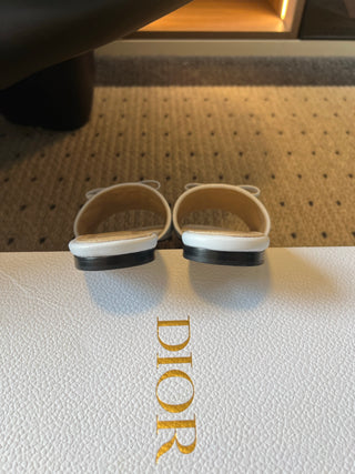 Dio*26ss Summer New Collection: Woven Stripe Floral Bow One-Slip Sandals