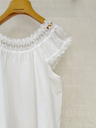 Down Lelia embroidered lace-edged dress