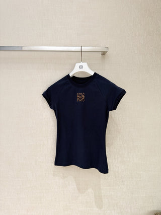 Loew* Spring-Summer 2026 New Collection Anagram Embroidered T-Shirt