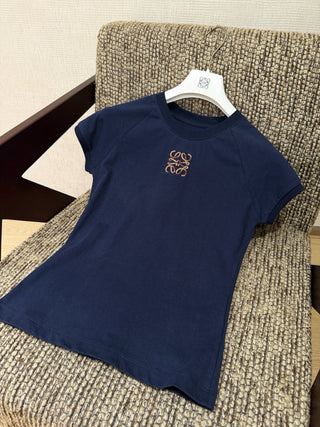 Loew* Spring-Summer 2026 New Collection Anagram Embroidered T-Shirt