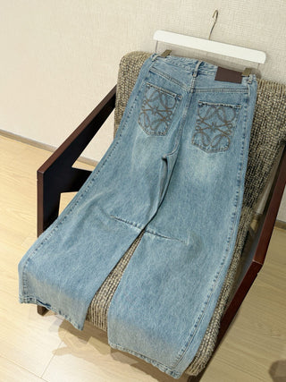 Loewe’s new spring/summer 2026 radish-patterned jeans.