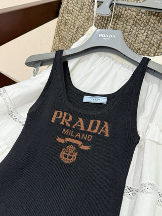 Prada Classic Model with Letter Logo Knit Vest.