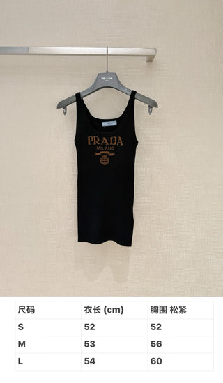Prada Classic Model with Letter Logo Knit Vest.