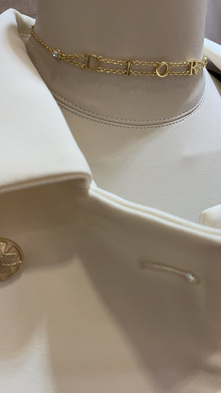 𝐃𝐢𝐨 * Newly released gold-plated letter-shaped small crystal double-layered necklace.