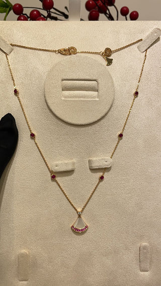 𝐵𝑣𝑙𝑔𝑎𝑟 * Exclusive Fan for the 2024 Qixi Festival Valentine’s Day. DIVAS’DREAM Petite Dress, Pink Diamond, White Pearl, Rose Gold Necklace.