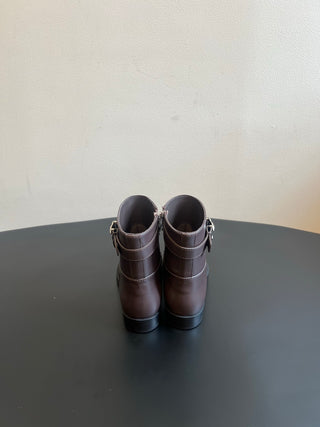 Chane*26ss Early Autumn New Collection: Metal-Clasp Leather Belt Boots