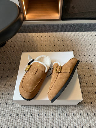Prad*26ss Early Autumn New Collection of Lamb Fur Headband Birkenstock Shoes.