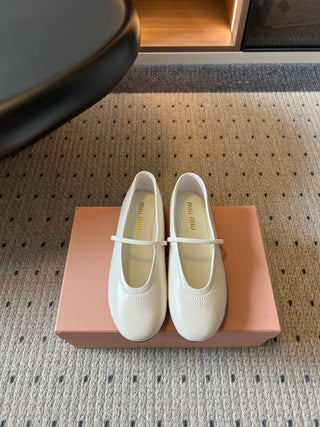 Miu Mi*26ss Summer New Collection: One-strap Mary Jane Ballet Flat Sandal
