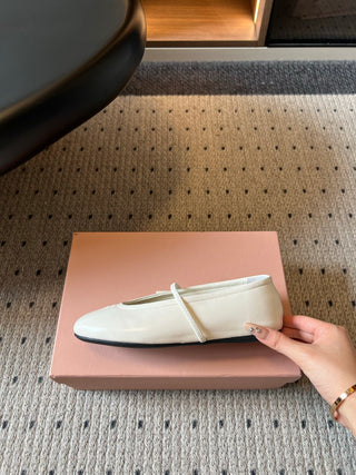 Miu Mi*26ss Summer New Collection: One-strap Mary Jane Ballet Flat Sandal